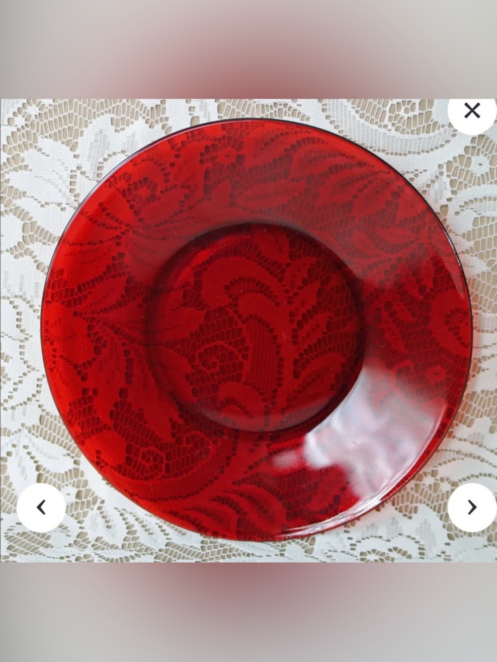 Anchor Hocking Baltic Royal Ruby saucer Plate